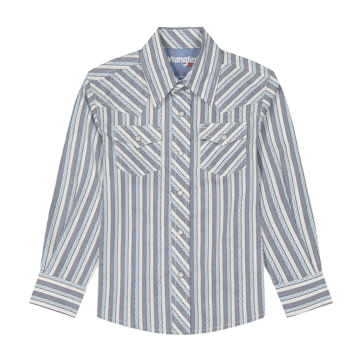 Wrangler Boys 20X Advanced Comfort Long Sleeve Shirt Blue