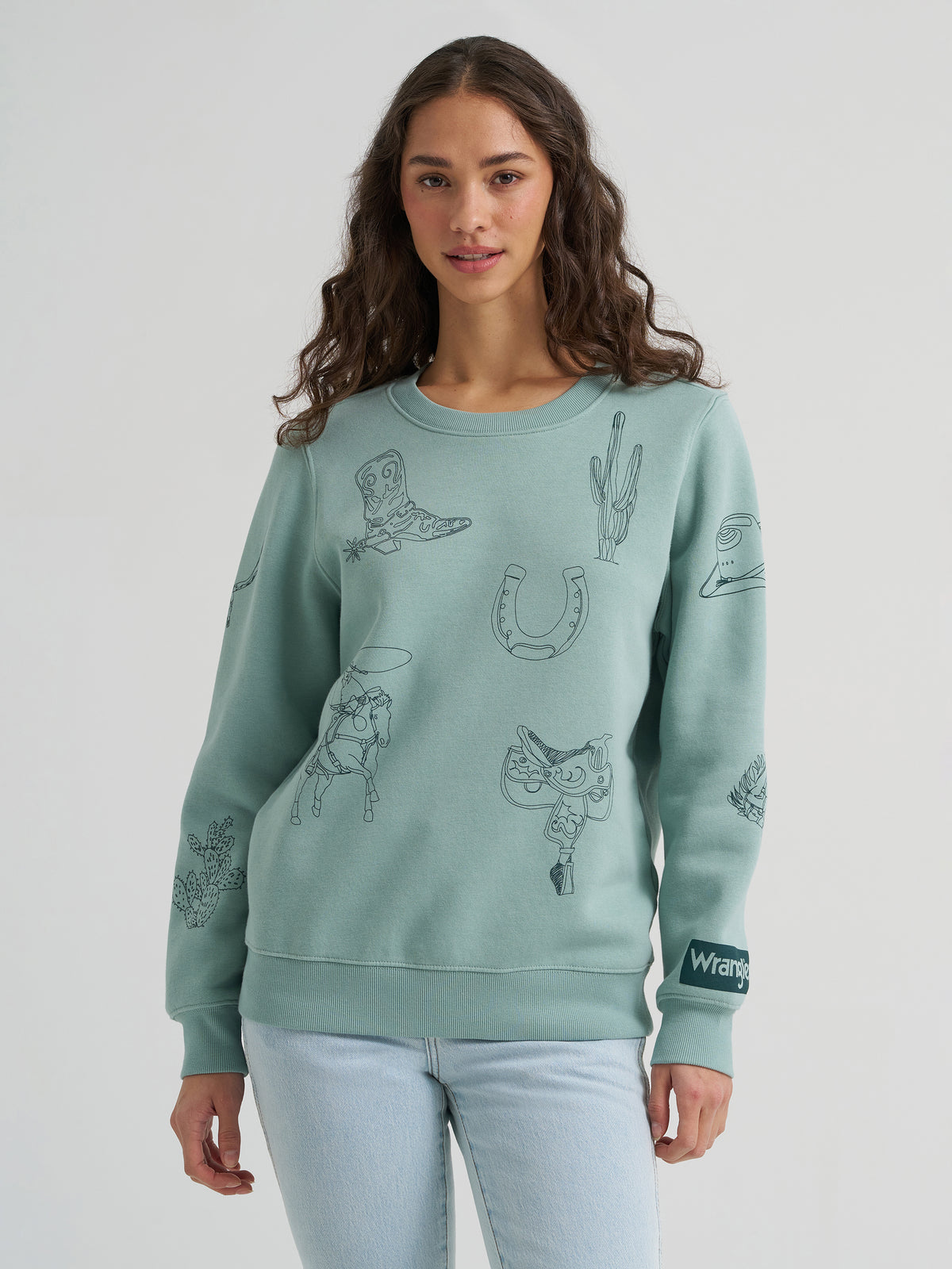 Wrangler Retro Punchy Sweatshirt Crew Blue