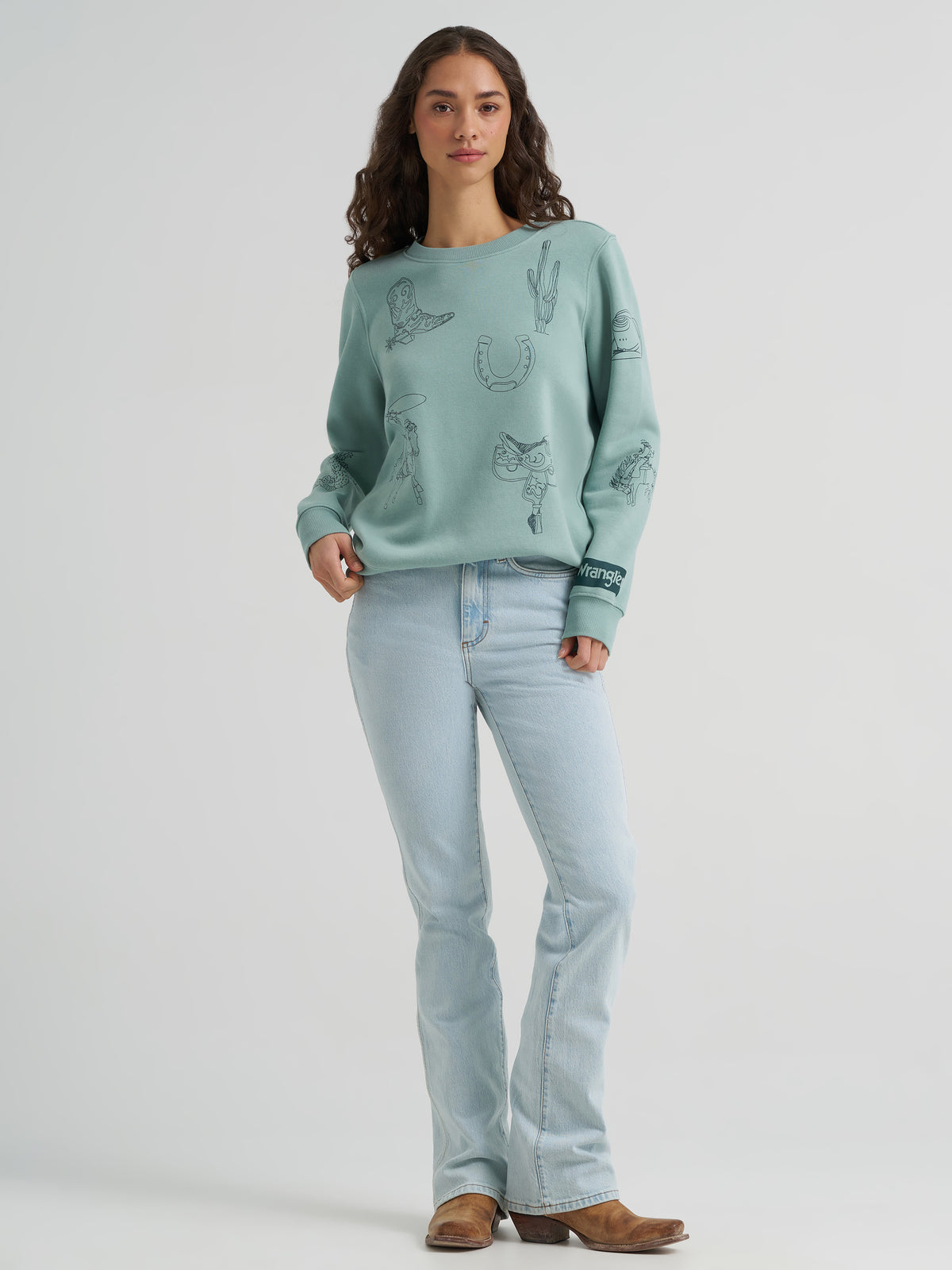Wrangler Retro Punchy Sweatshirt Crew Blue