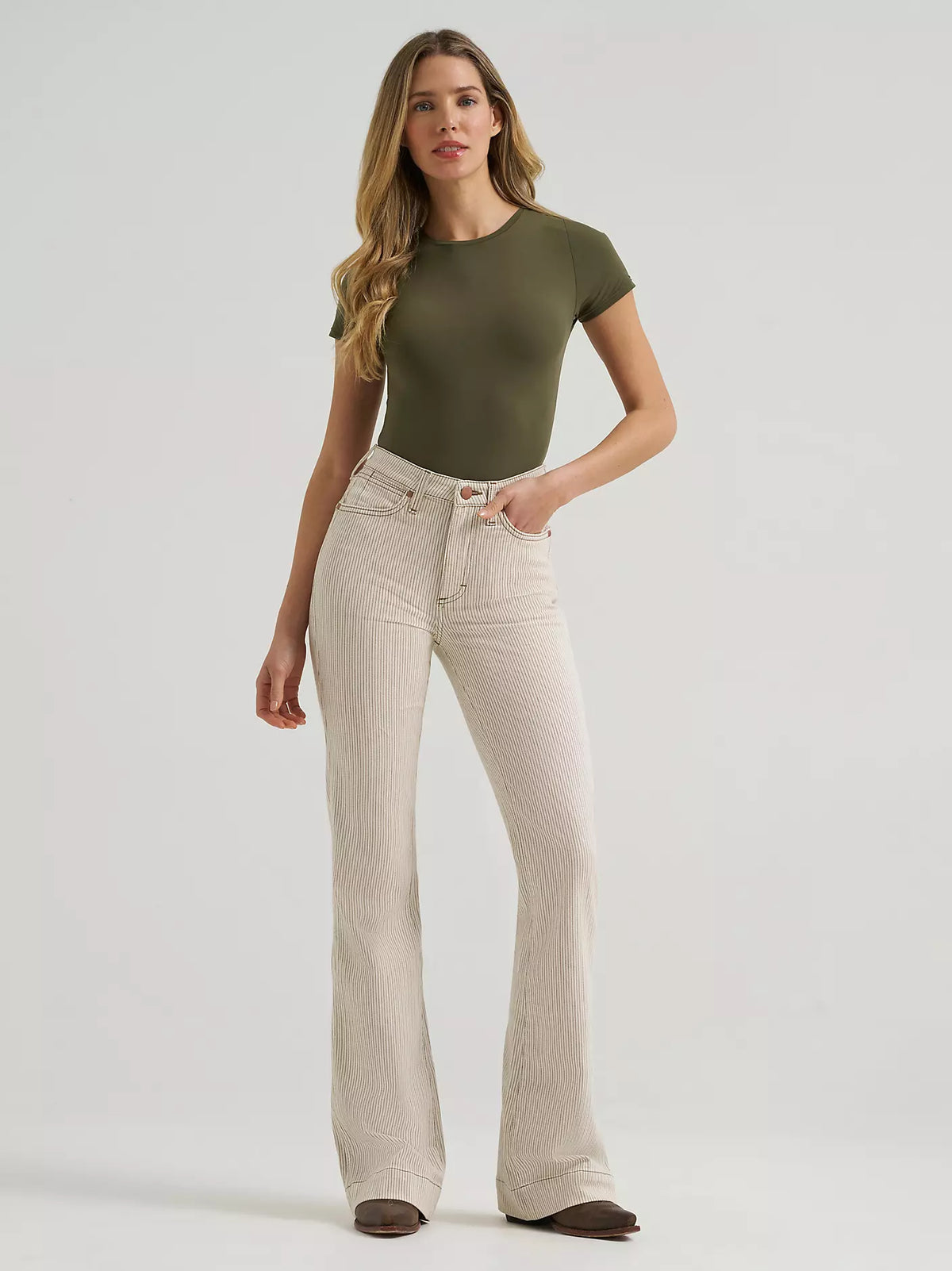 Women's Wrangler Retro Bailey Pinstripe High Rise Trouser Jean