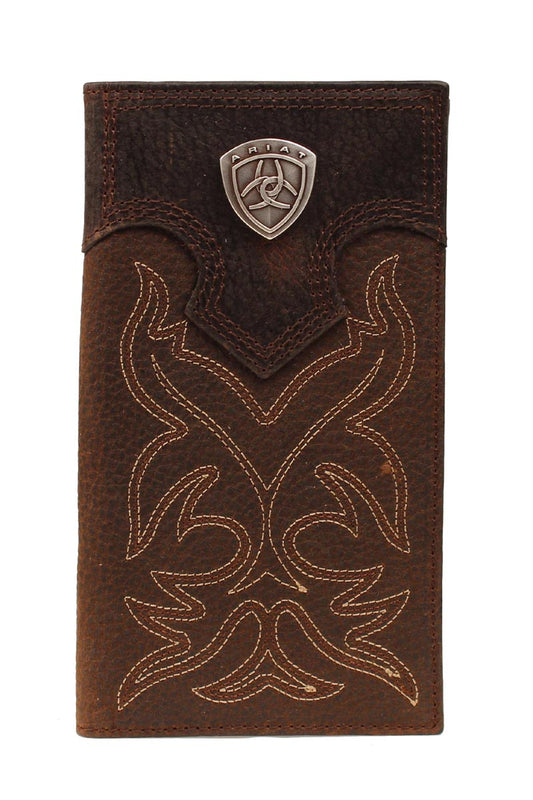 Ariat Chocolate Western Stitch Rodeo Wallet
