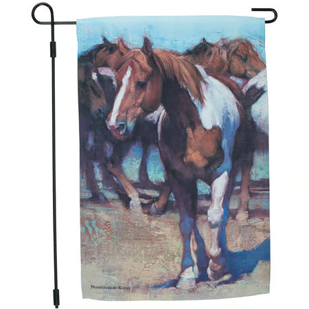 Primatives By Kathy Garden Flag Painted Horse