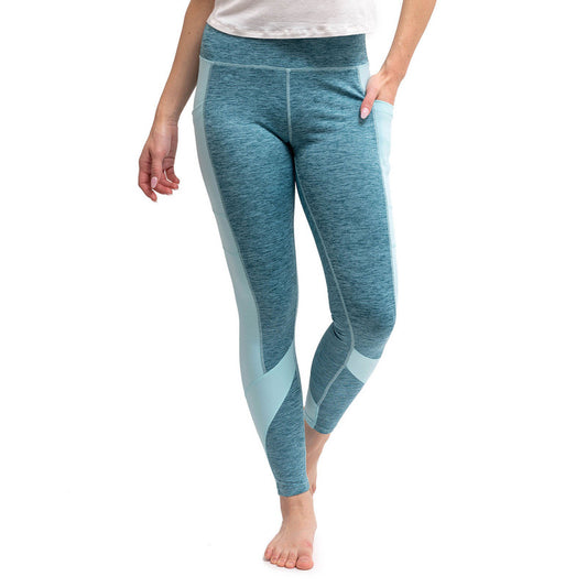 Fitkicks Crossover Colorblocked Leggings Aqua