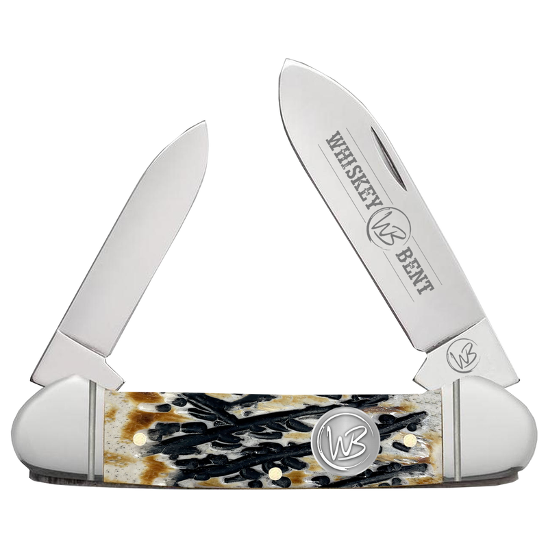 Whiskey Bent Natural Bone Carved Burnt Bone Canoe