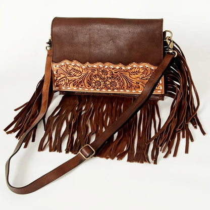 American Darling Hand Tooled Fringe Crossbody