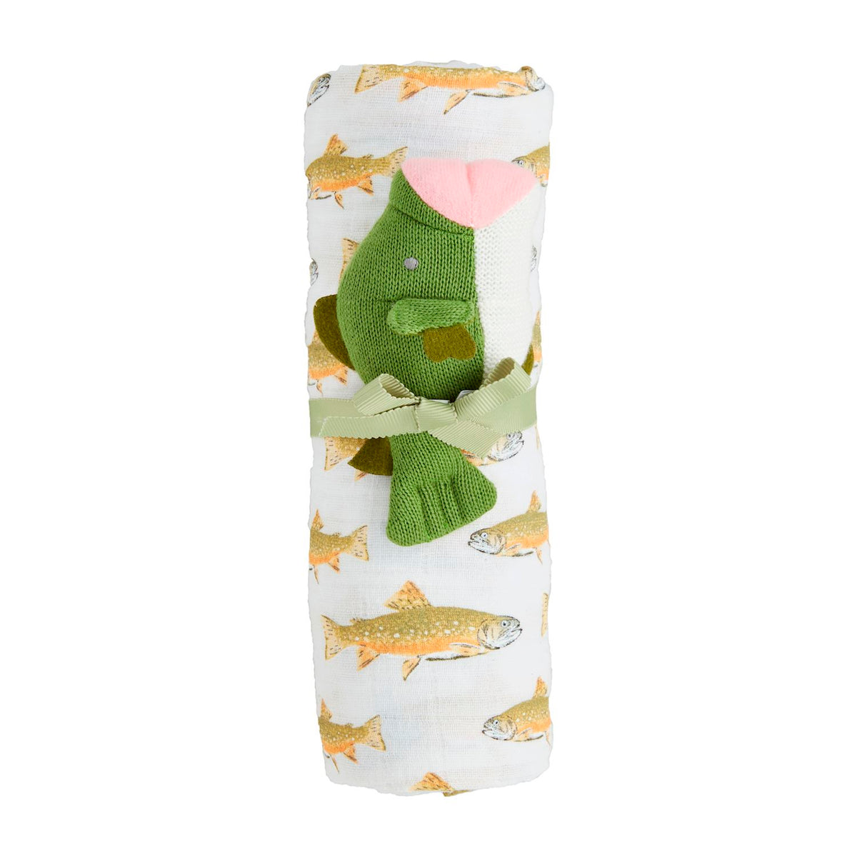 Mudpie Swaddle and Rattle Set