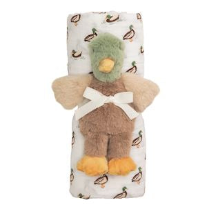Mudpie Swaddle and Rattle Set