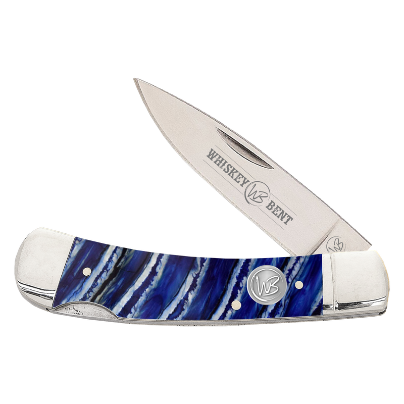 Whiskey Bent Acrylic Blue Mammoth Lock Blade