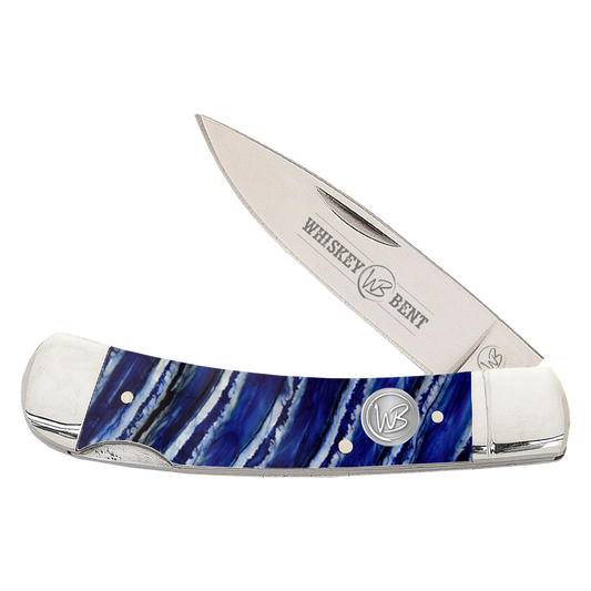 Whiskey Bent Acrylic Blue Mammoth Lock Blade