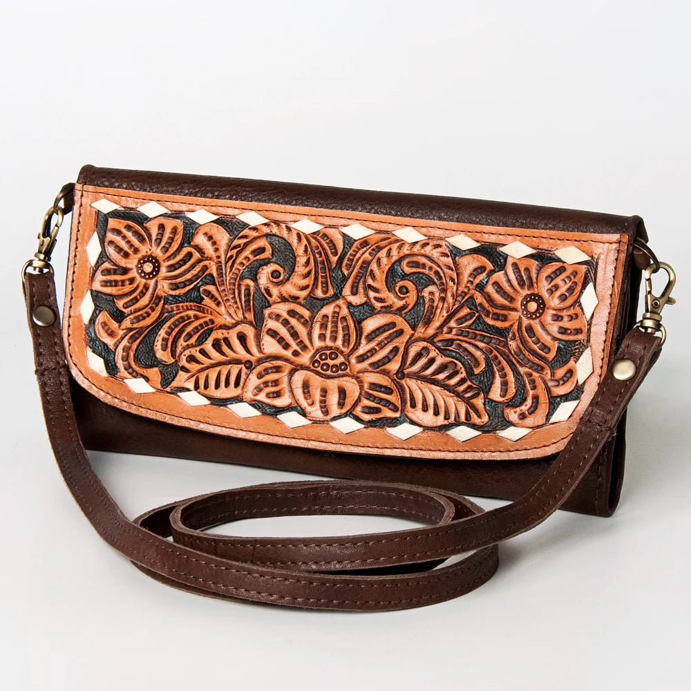 American Darling Western Floral Hand Tooled Wallet