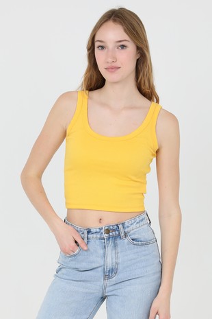 Angie Rib Knit Crop Tank Rayflower