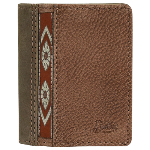 Justin Red Ribbon Front Pocket Bifold Wallet