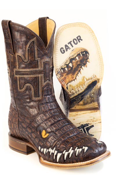 Tin Haul Al O'Gator/Don't Cross A Gator Sole Boots