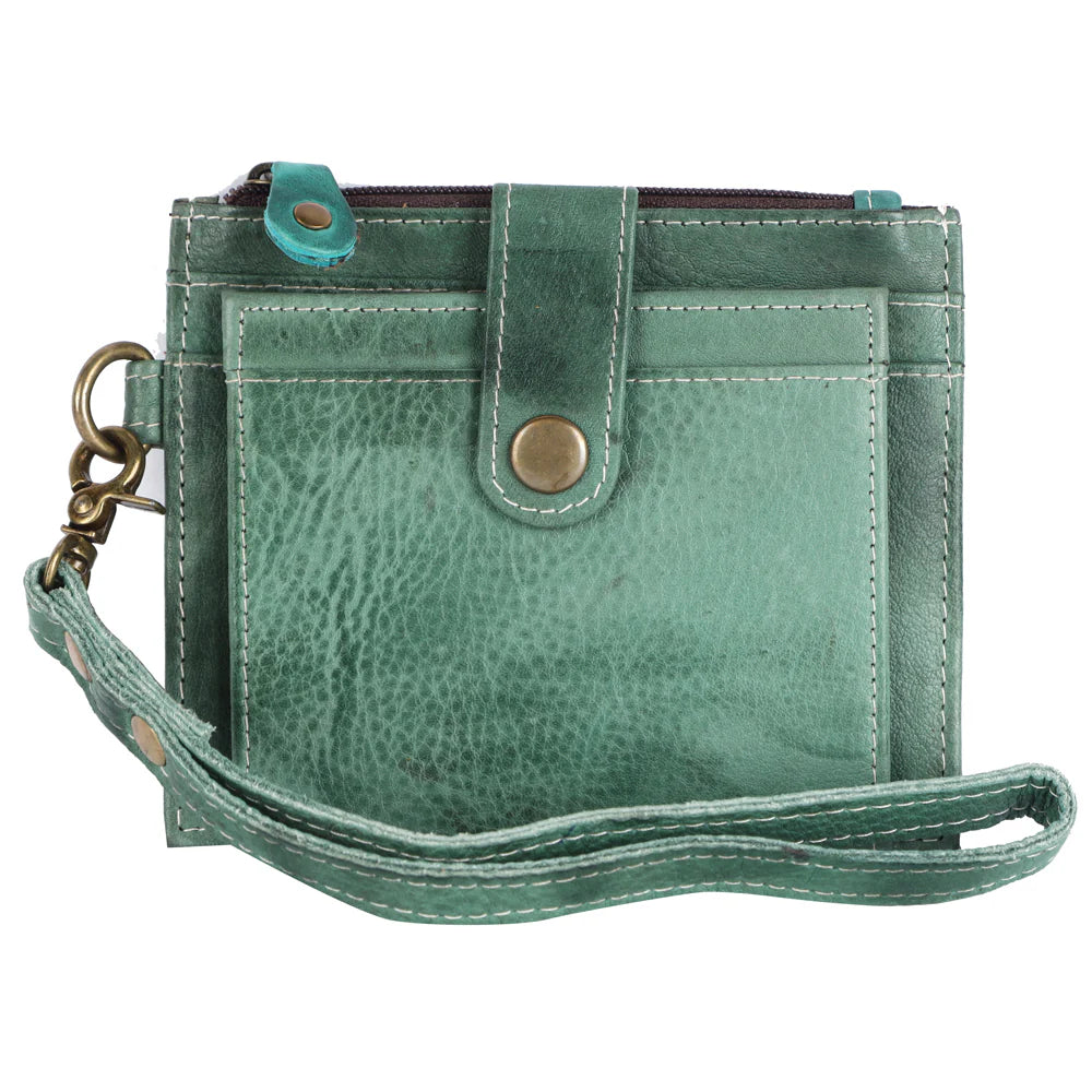 Nevermind Leather Card Holder Green