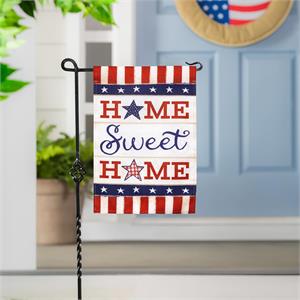 Evergreen Patriotic Home Sweet Home Garden Flag