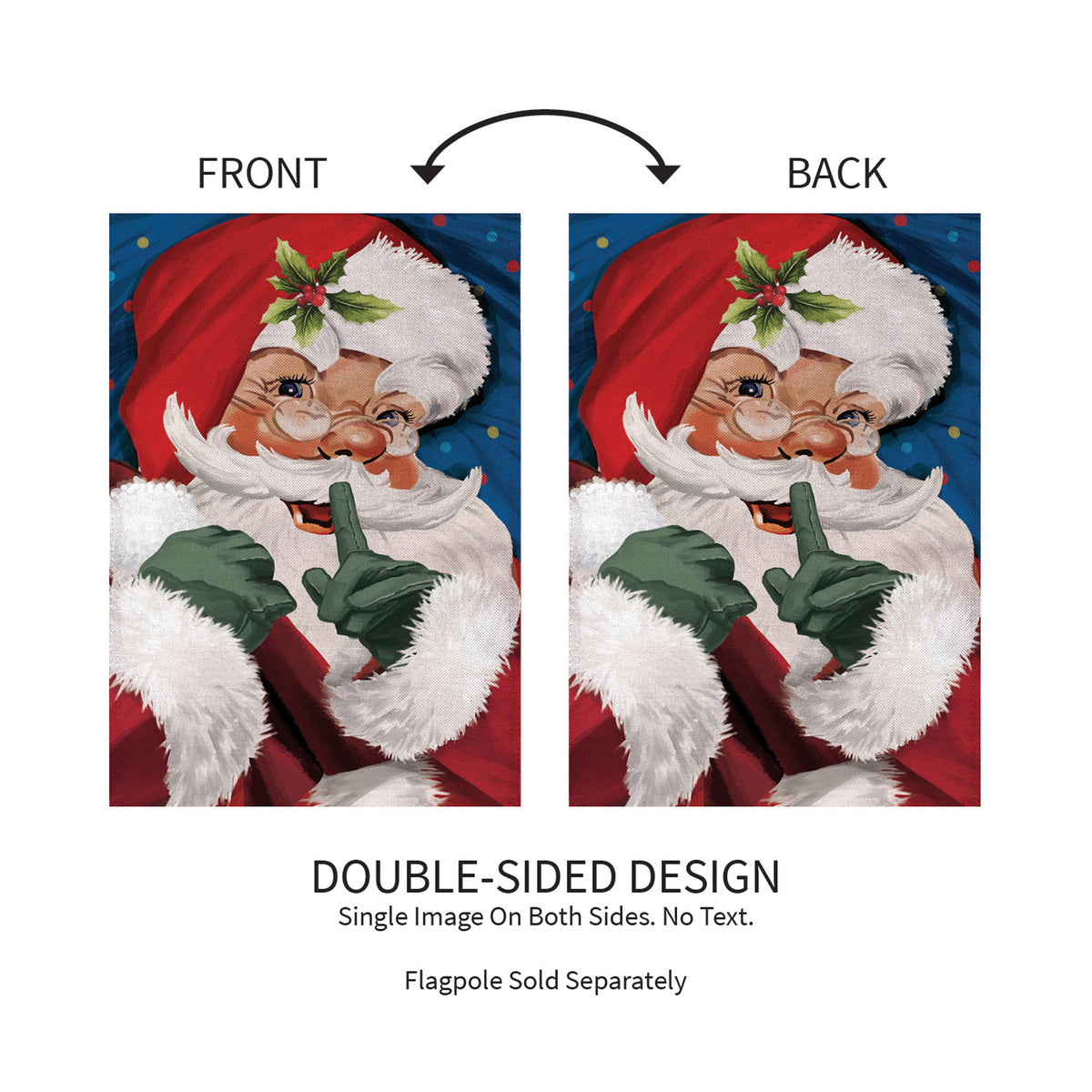 Evergreen Traditional Santa Portrait Burlap Garden Flag