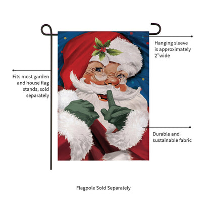 Evergreen Traditional Santa Portrait Burlap Garden Flag