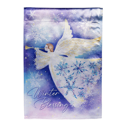 Evergreen Season To Sparkle Angel Lustre Garden Flag