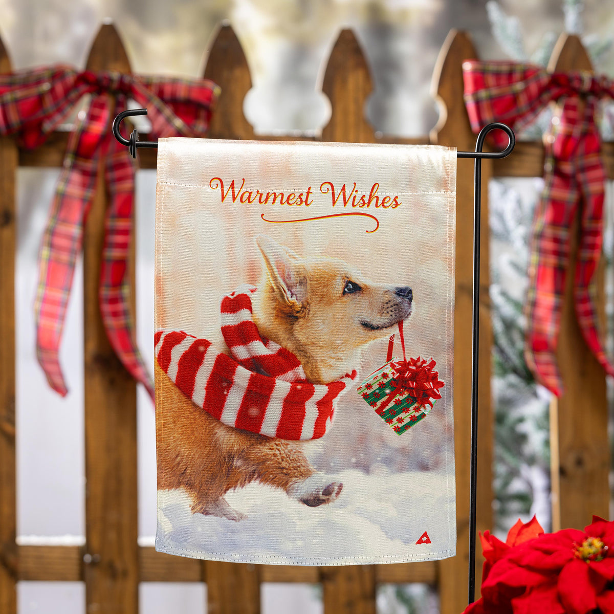 Evergreen Majestic Corgi Lustre Garden Flag