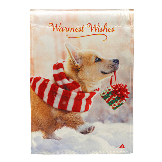 Evergreen Majestic Corgi Lustre Garden Flag