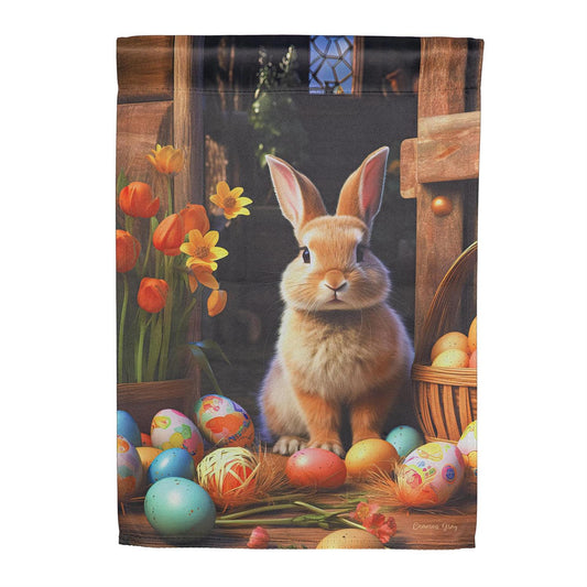 Evergreen Hoppy Easter Suede Garden Flag