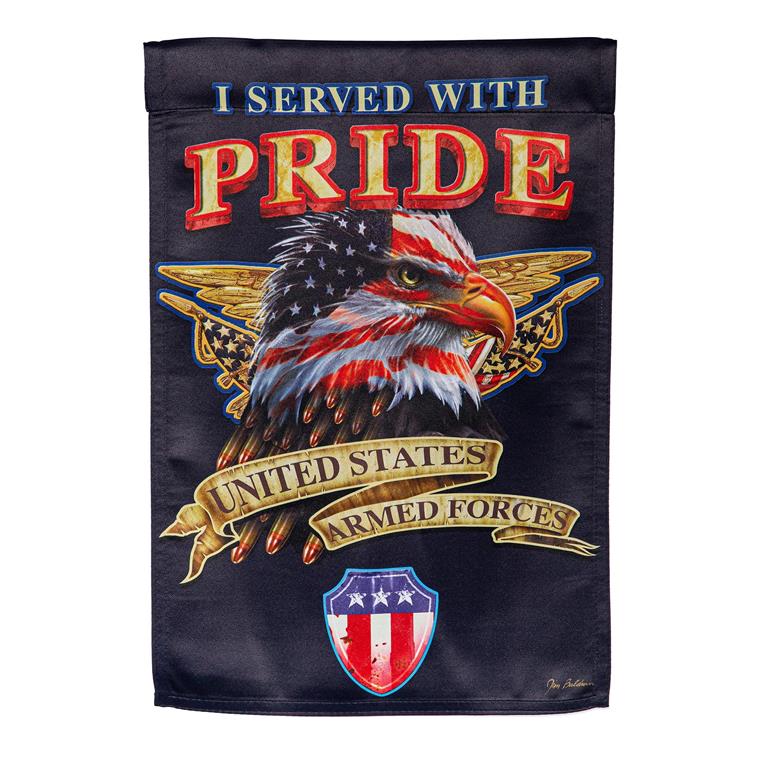 Evergreen I Served With Pride Garden Flag