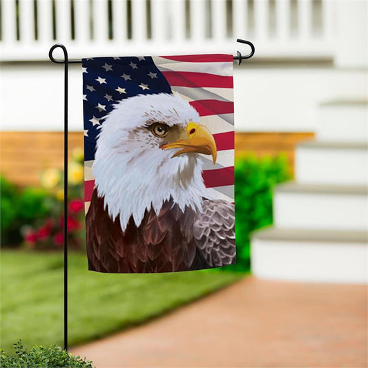 Evergreen American Eagle Suede Garden Flag