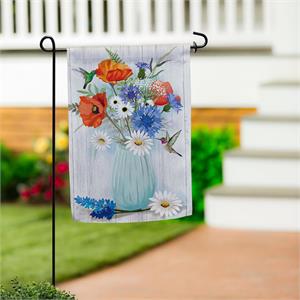 Evergreen RWB Bouquet Garden Flag