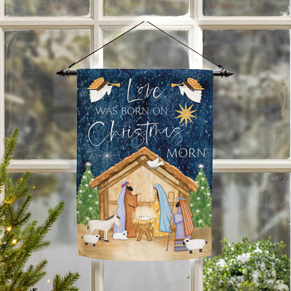 Evergreen Love Was Born Suede Garden Flag