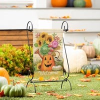 Evergreen Halloween Watering Can Suede Garden Flag