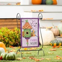 Evergreen Trick or Tweet Suede Garden Flag
