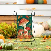 Evergreen Fungi for Fall Suede Garden Flag