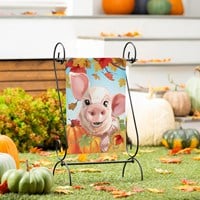 Evergreen This Little Fall Piggy Suede Garden Flag