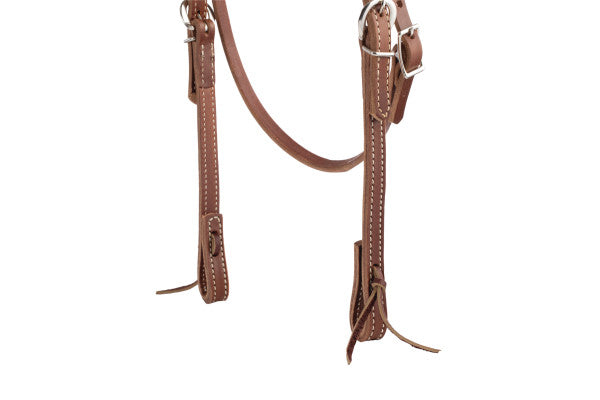 Weaver Deluxe Latigo Brown Knotted Browband Headstall