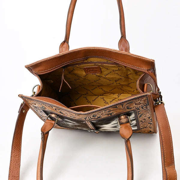 American Darling Hand Tooled Hair-On Tote Bag