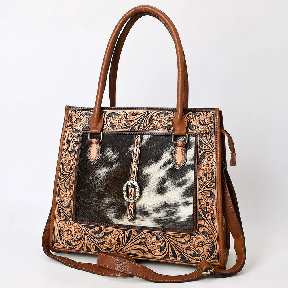 American Darling Hand Tooled Hair-On Tote Bag