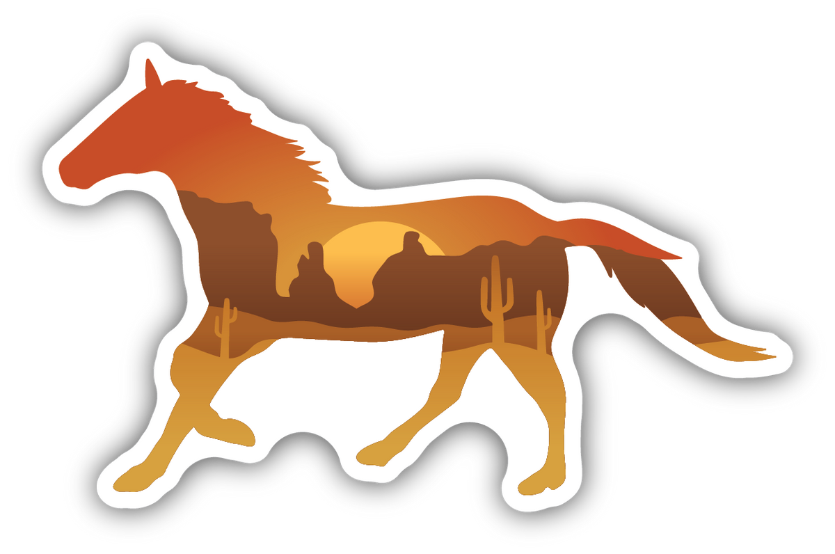 Stickers Northwest Desert Scene Horse