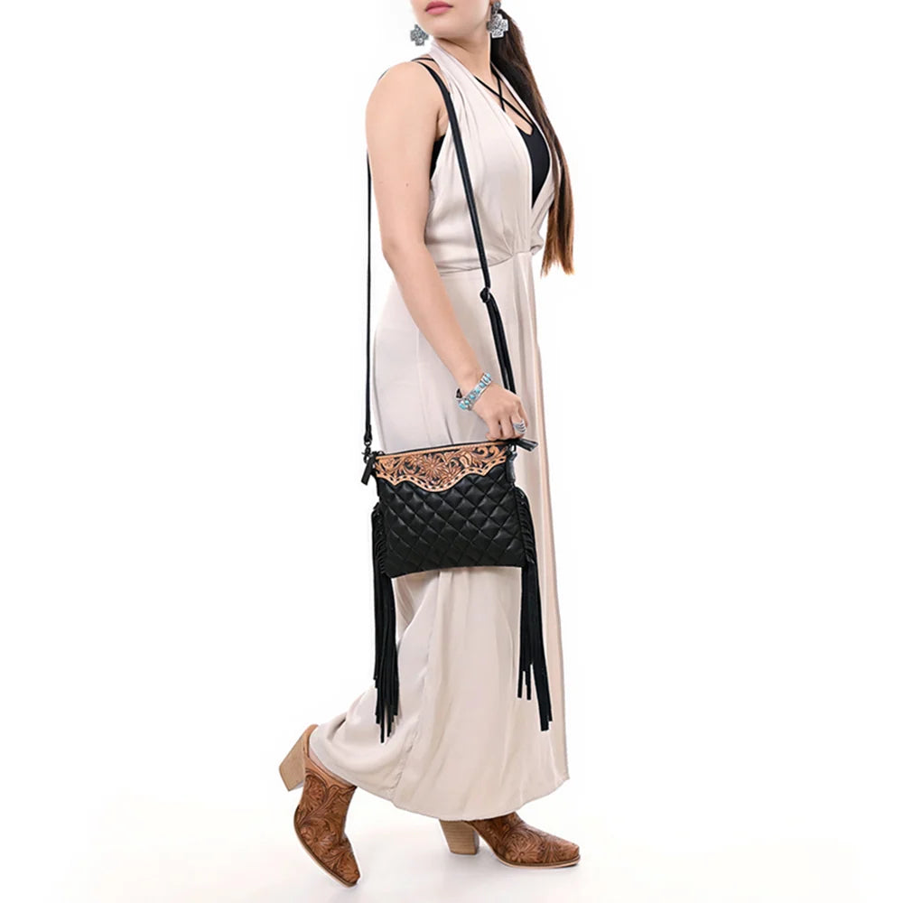 American Darling Quilted Fringe Crossbody Bag