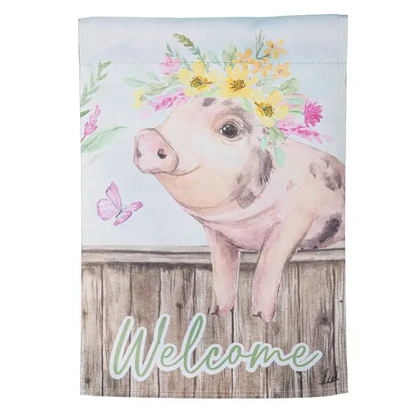 Evergreen Home Spun Friends Suede Garden Flag