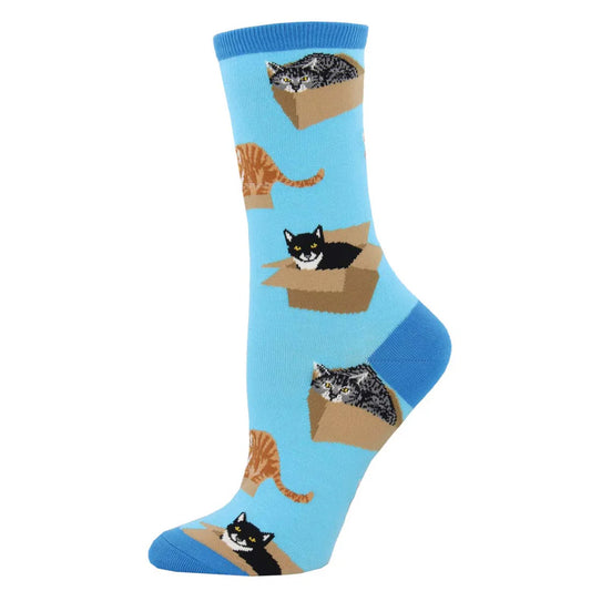Socksmith Socks Cat in Box Azure