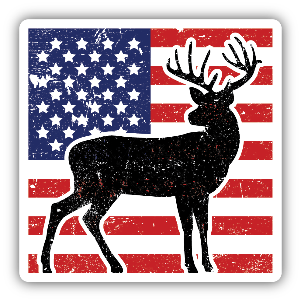 Stickers Northwest Red Blue Deer Flag