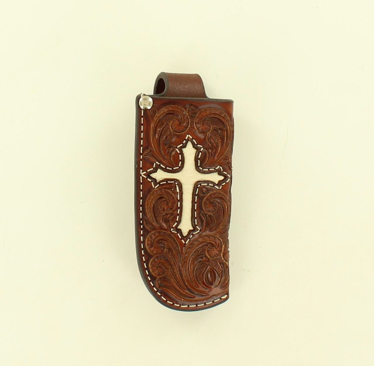 Nocona Embossed Ivory Cross Knife Sheath