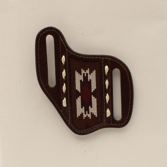 Nocona Knife Sheath Southwest Buck Lacing Brown