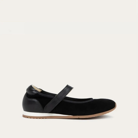 Naot Pure Black Noir Suede Combo