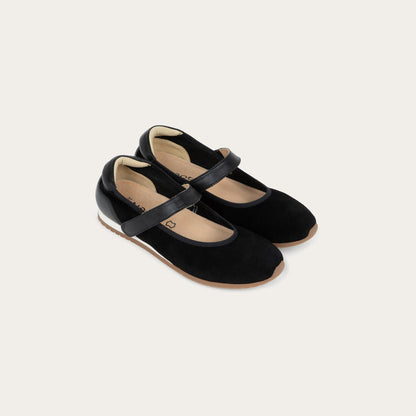 Naot Pure Black Noir Suede Combo