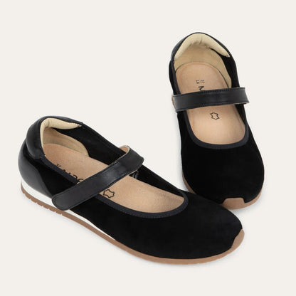 Naot Pure Black Noir Suede Combo