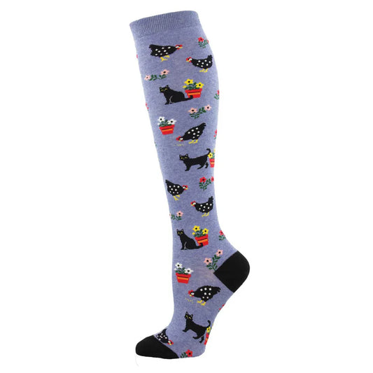 Socksmith Knee High Cottage Scene Blue