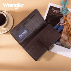 Wrangler Western Floral Tooled RFID Wallet