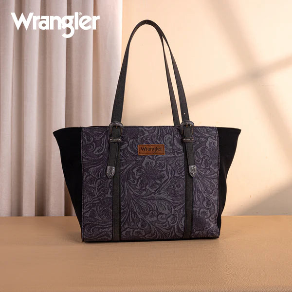 Montana West Wrangler Vintage Floral Printed Large Tote Bag