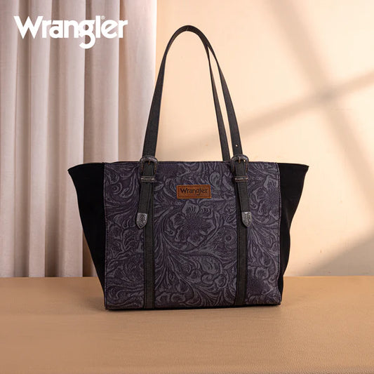 Montana West Wrangler Vintage Floral Printed Large Tote Bag